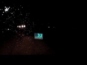 Testing the feasibility of using the same crappy phone as a HUD on another car of mine on a rainy night...