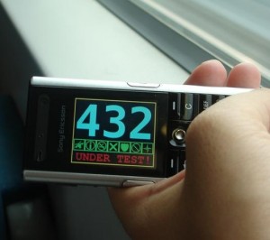 My old (and free!) Sony Ericson showing my speed on a MagLev