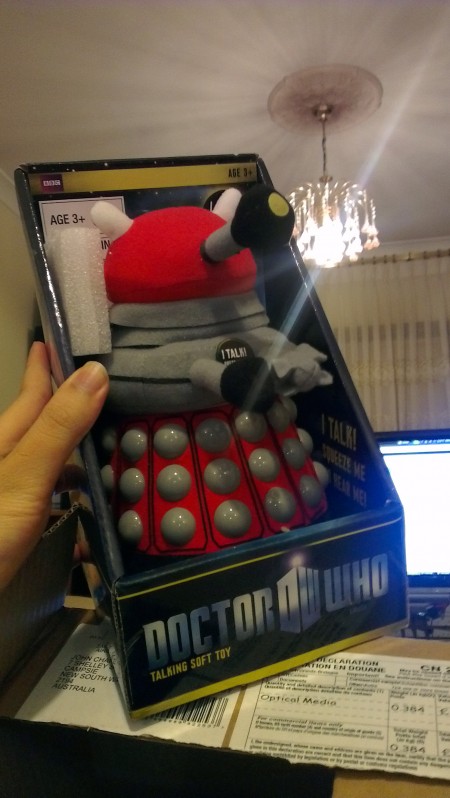 Fluffy Dr Who Dalek!  In Red!
